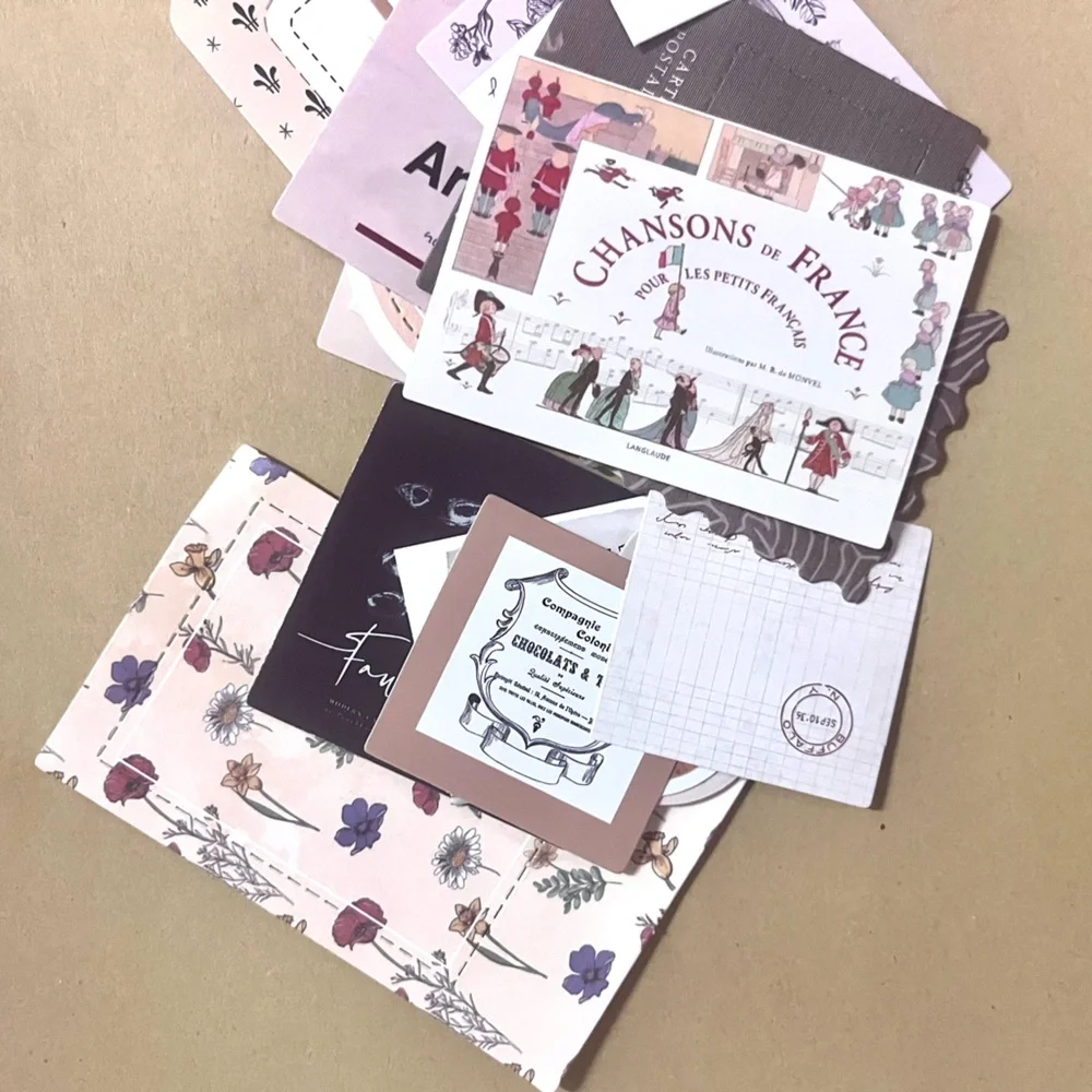 🆕 🎉 vintage minimal retro memo pad junk journal ephemera stationery set